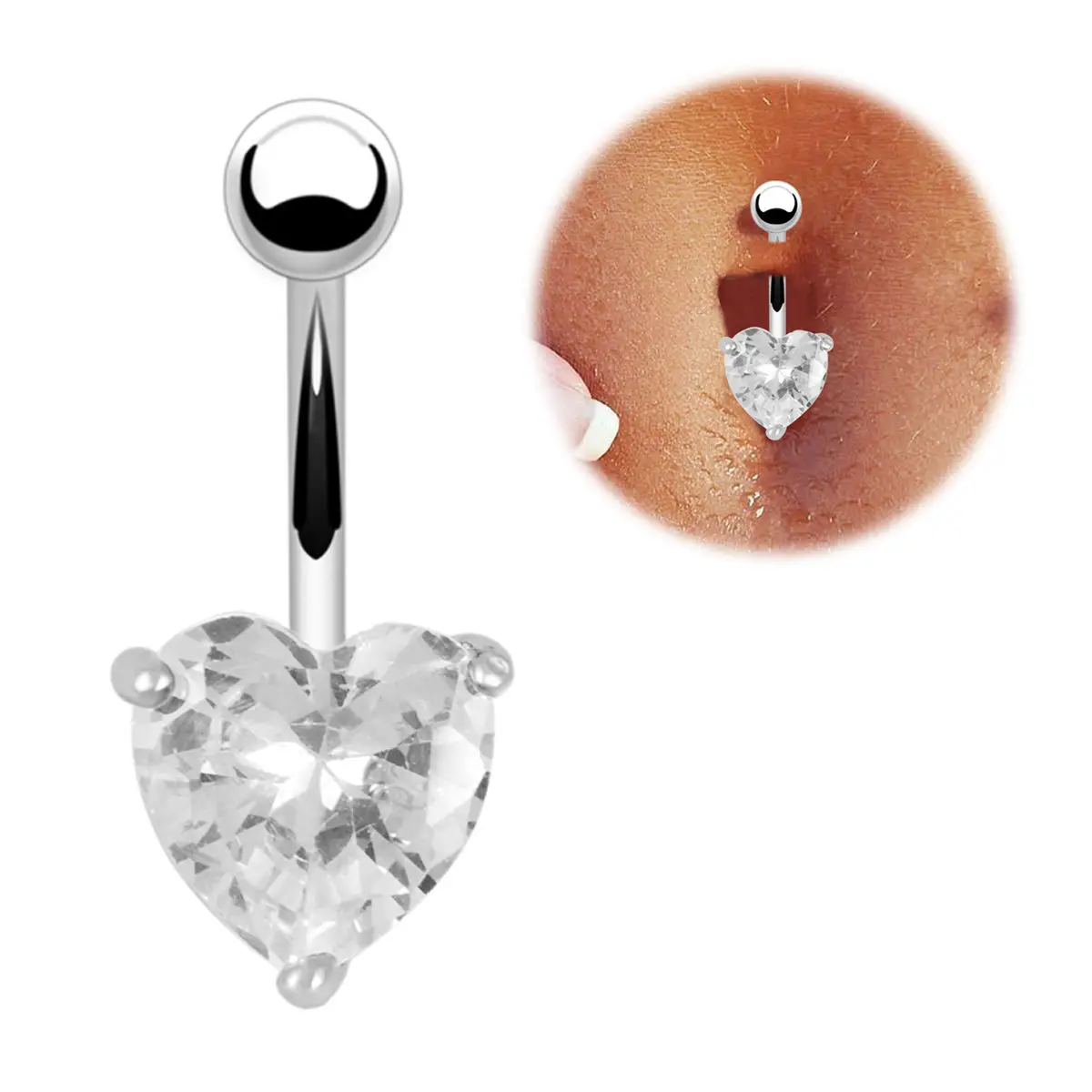 Buy Fashion crystal Sexy Belly Button Ring navel piercing ring plated belly