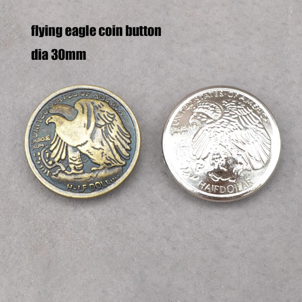 $8.94 dia 30mm flying eagle coin button design DIY leather wallet bag screw rivet 10pcs/lot