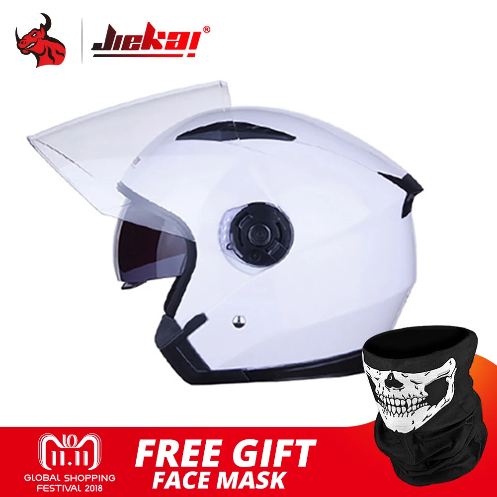 Мотоцикл Jiekai шлем откидной двойной козырек Мото шлем Capacete Para Motocicleta Cascos Para Moto Capacetes для мужчин и женщин - Цвет: Белый