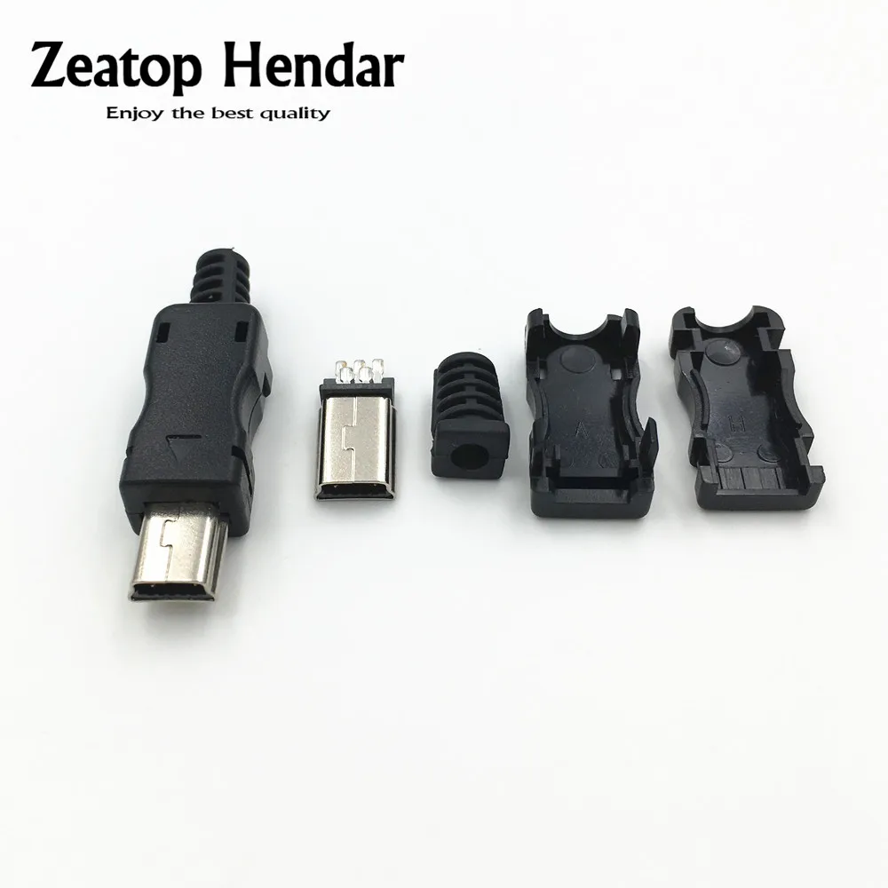 10 шт. DIY USB 2 0 Mini 5 Pin штекер типа B сварочный разъем 4 в 1 адаптер черный | Обустройство