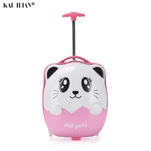 3D мультяшный Детский костюм, чехол 16 дюймов, милый багаж на колесиках для девочек, подарок для переноски багажа, чехол на колесиках, розовый детский багажный ящик