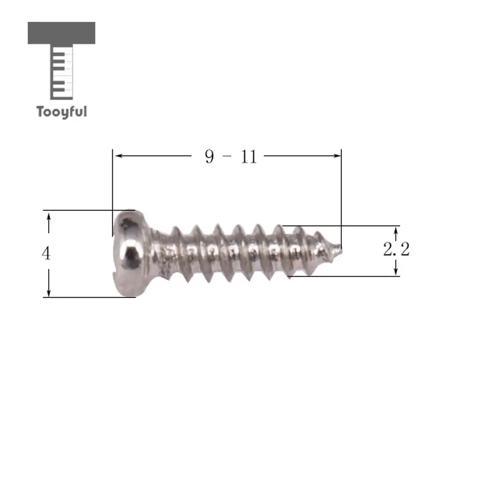 Tooyful Упаковка из 50 монтажных колышек Колок винтов для электрической/Акустическая гитара 11x2,2 мм Серебристый