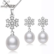LACEY настоящий природный жемчуг ювелирный набор 925 стерлингового серебра Свадебные Ювелирные наборы, свадебные женские наивысшего качества белый розовый