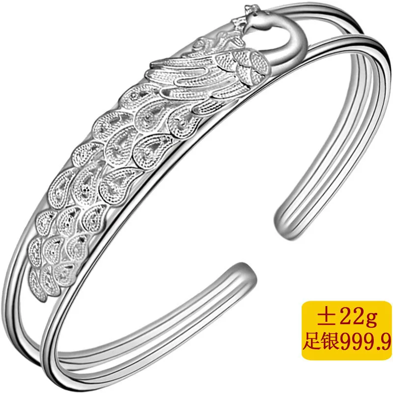 

2019 Special Offer New Women No Bangle Selling Fashion Female Bracelet Fine 999.9 For Filaments Peacock Wealth And Good Luck