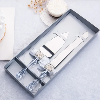 

2016 Sale Wedding Favors And Gifts Free Shipping Personalized Wedding Cake Knife Serving Set Decoration Supplies Custom