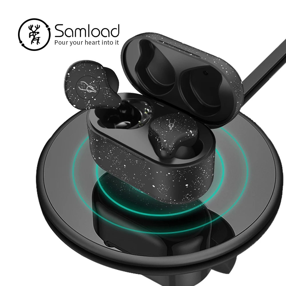 

HIFI Sound Wireless Earphone Fashion Stereo Bluetooth 5.0 Headphone and Supports Wireless Charger with Charging box For iPhone X