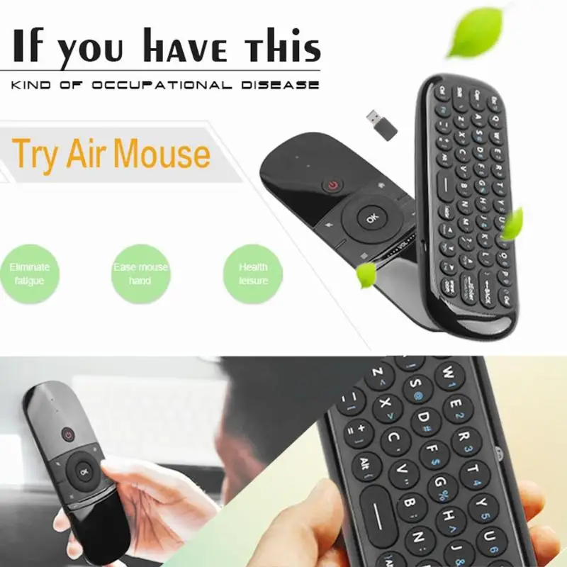 W1 беспроводная 2,4G Fly Air mouse Rechargeble мини двухсторонняя клавиатура мышь ИК пульт дистанционного управления для Android tv Box PC HTPC продвижение