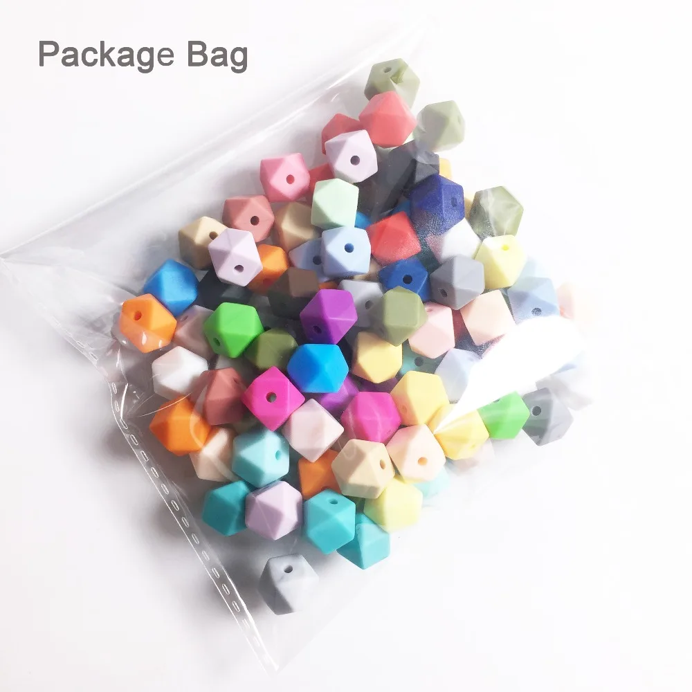 

11mm Mini Geometric Hexagon Silicone Beads for teeth- DIY Lot of 40pcs Hexagon Loose Individual Silicone Beads DIY beads