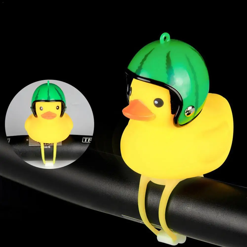 Bicycle Duckling Bell Bell Warning Light Hard Hat Helmet Bell Little Yellow Duck Horn Light Warning Light Cycling Equipment