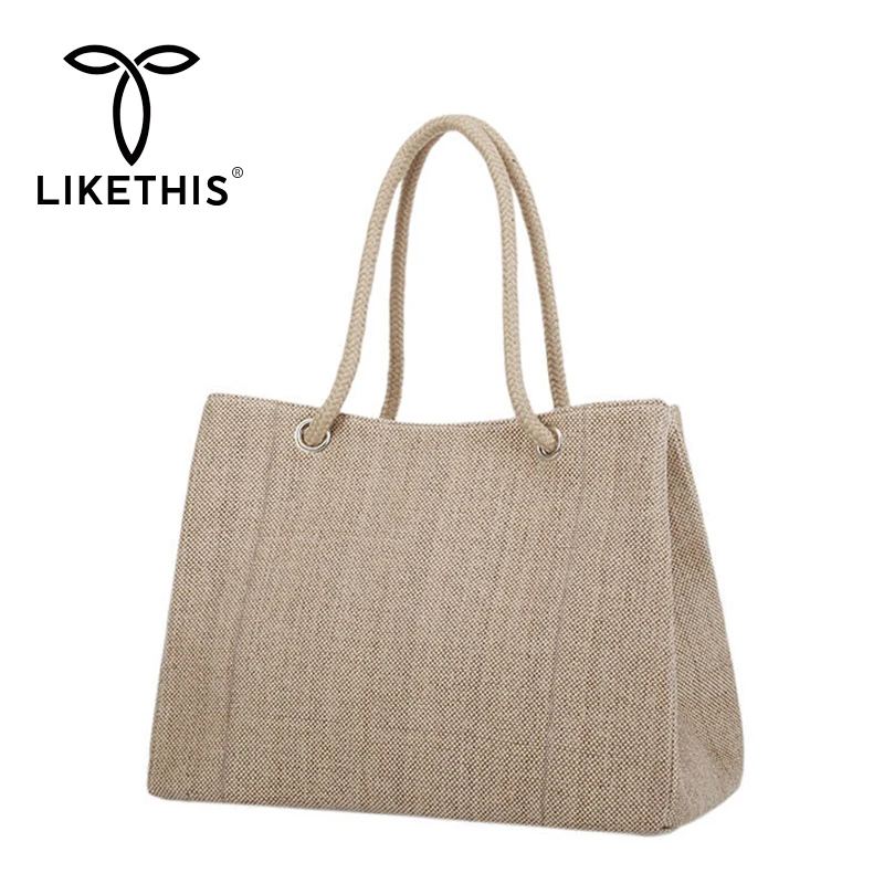 

LIKETHIS New Women Bag Handbag Fashion Travel Beach Bag Straw Large Capacity Luxury Handbags Women Bags Shoulder