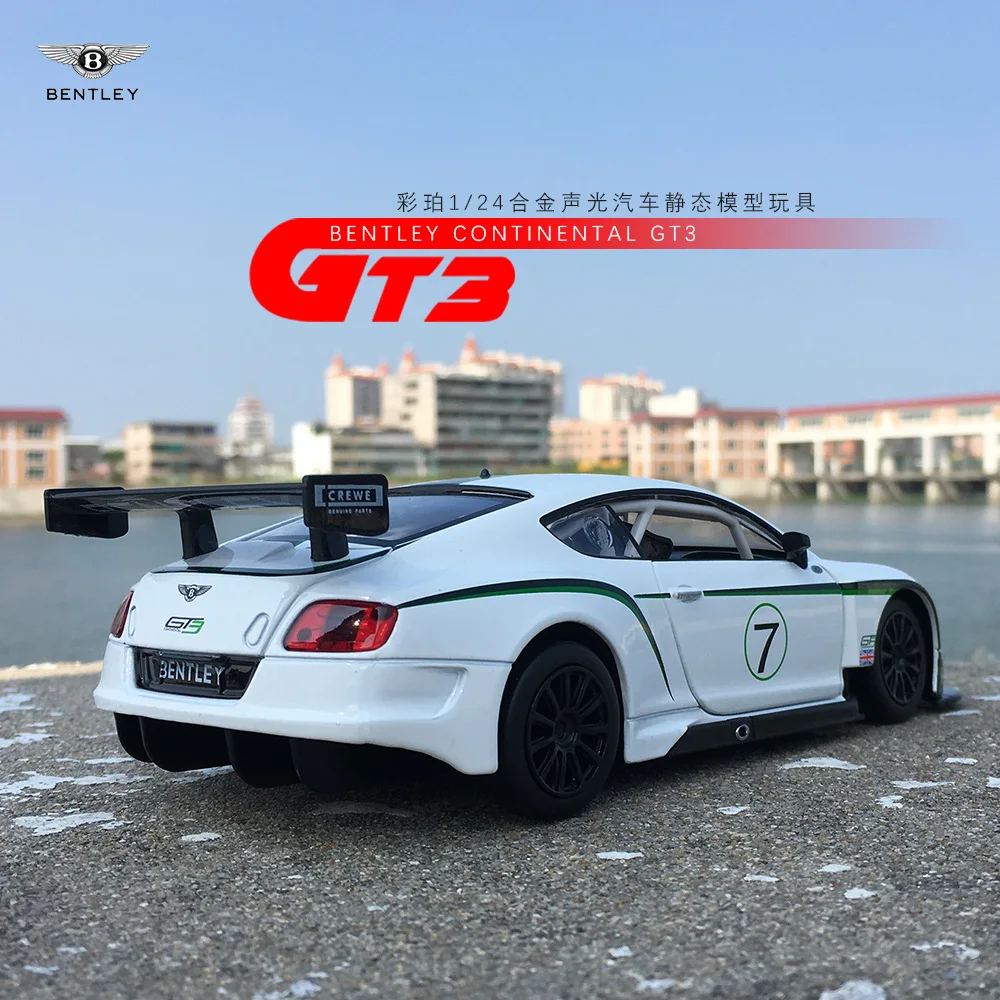 1:24 моделирование сплава модель гоночной машины для Bentley Continental GT3 с музыкой и