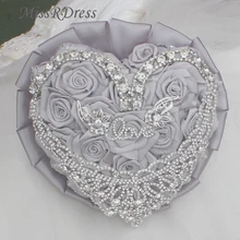 MissRDress Свадебные букеты со стразами в форме сердца Искусственный букет невесты розы свадебные цветы для украшения свадьбы JK503