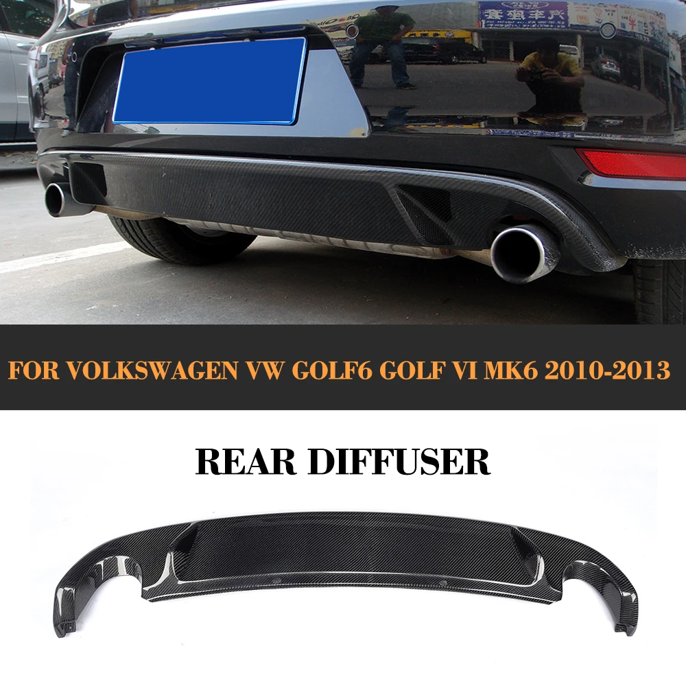 

Carbon Fiber Car Rear Diffuser Lip Spoiler For Volkswagen VW Golf VI MK6 GTI Bumper Only 2010 - 2013 Non Standard Car Styling