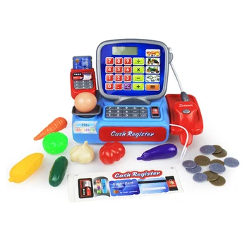 

Children Simulation Supermarket Cash Register Scan Playset for Kids Toddler Ban Groceries Pretend Play Toys Christmas Gift