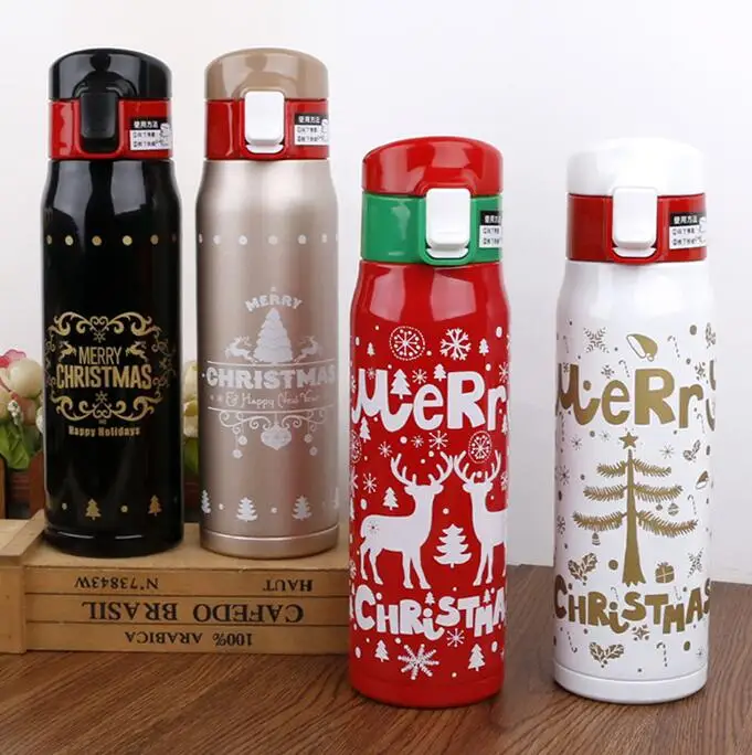 

TECHOME Christmas Vacuum Flasks Thermos Bottle Insulation Cup Stainless Steel For Friends Bottle Gift Thermal Cup