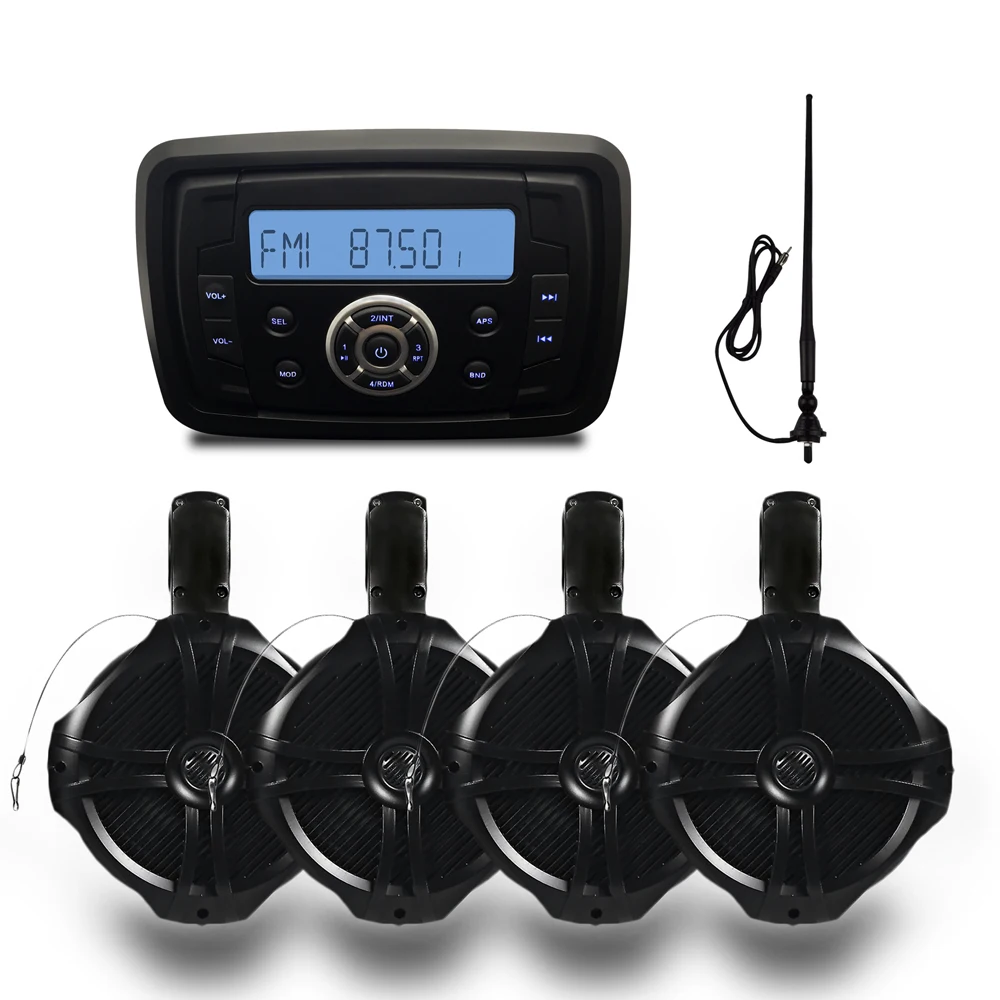 IP66 Waterproof Marine Bluetooth Audio Stereo MP3 Player Sound System