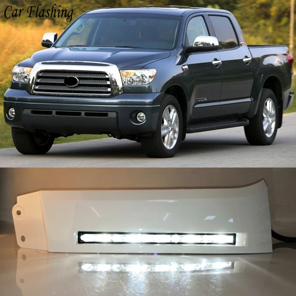 2 шт. автомобиля 12V светодиодный Габаритные огни DRL Противотуманные фары для Toyota Tundra 2007 2008 2009 2010 2011 2012 2013 и Sequoia 2008-ON