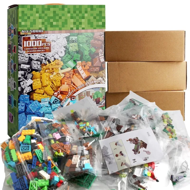 

My world 1000pcs Minecrafte building blocks With model Ninjago Dragon Compatible Legoed Figures Educational toys for Kids