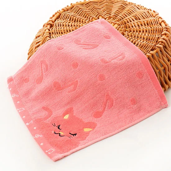 Одноцветные квадратные носовые платки с рисунком кота из мультфильма для маленьких детей; полотенце для мытья лица; ZFS0588
