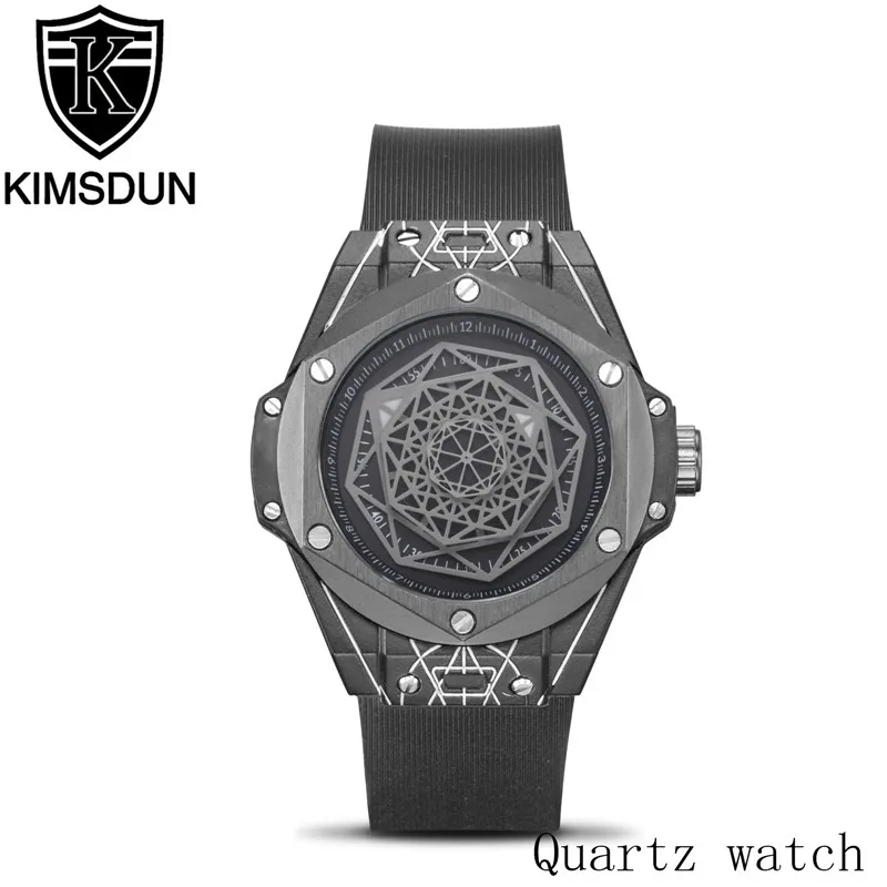 

Top brand KIMSDUN men's personality fashion luxury business quartz watch clock military leather gentleman Relogio Masculino