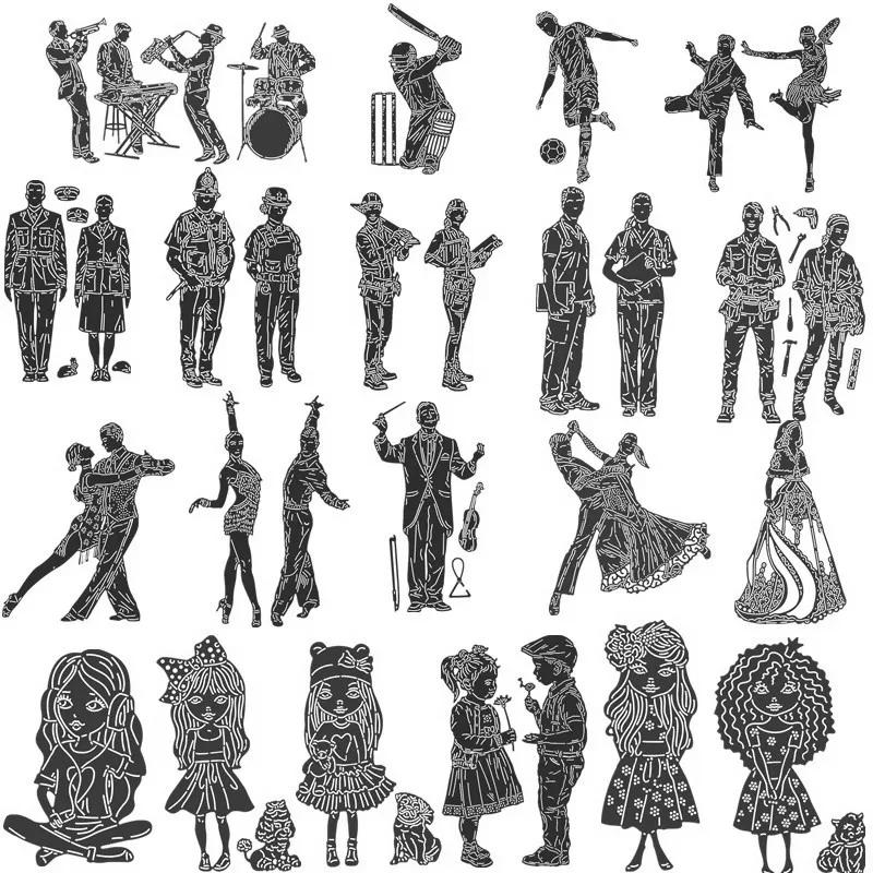 

Multi Dancing Man Woman Metal Cutting Dies Stencils For DIY Scrapbooking Decoration Embossing Supplier Handcraft Die Cut 2019