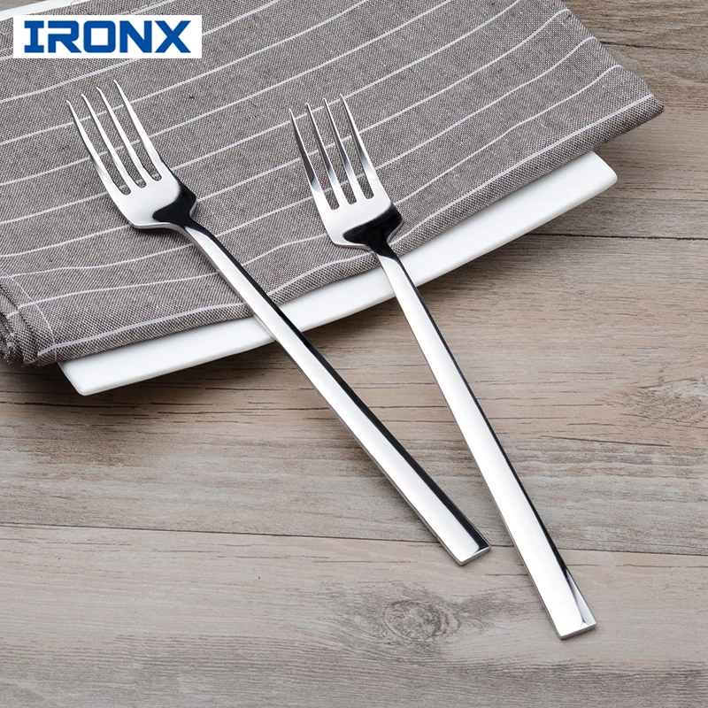 IRONX 4 pcs / Lot Long handle dinner fork 304 stainless steel korean