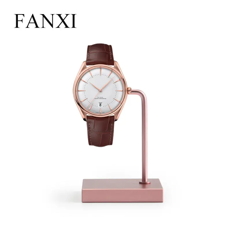 FANXI Новый черный/розовое золото часы дисплей стенд металлический и акриловый