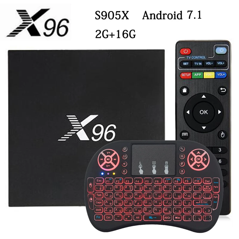 RUIJIE X96 Android 7 1 tv Box 2 Гб ОЗУ 16 ПЗУ Amlogic S905X четырехъядерный 4G Wifi HD 4K Smart Medai плеер VS