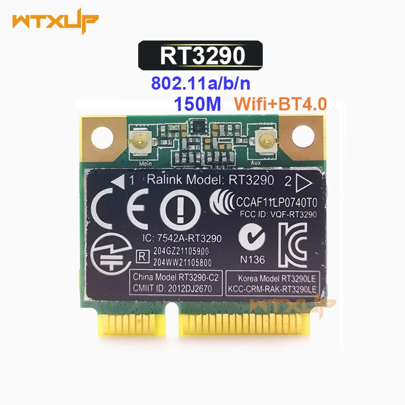 

Ralink RT3290 802.11b/g/n 150Mbps Wirelesss Bluetooth Wlan WIFI+BT 4.0 half mini PCIE card for HP CQ58 M4 M6 4445S DV4 G4 G6