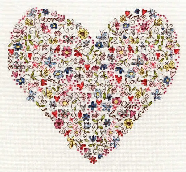 

Needlework,DIY Cross Stitch,Sets For Embroidery kits,11CT&14CT,Heart flower