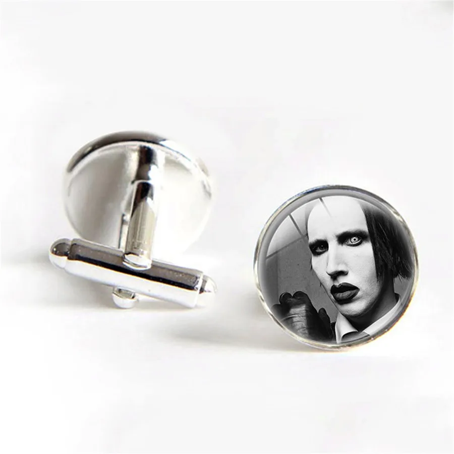 

Marilyn Manson Brian Warner Cufflinks For Sale Best Friend Jewelry Brian Warner Silver Plated Cufflinks Men Shirt Cuff