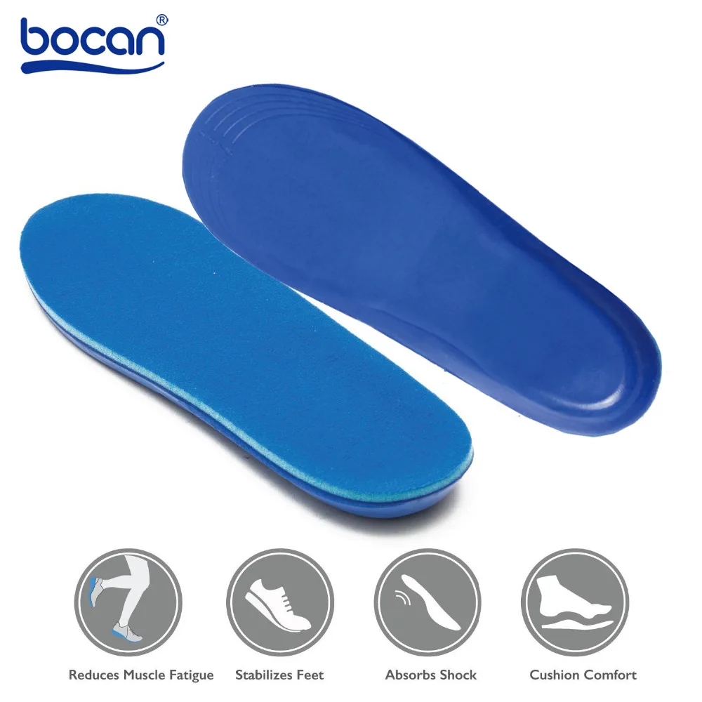 Bocan Memory Foam insole lether shoe insoles shock absorption sweat absorbing breathable comfortable pad for men and women 5520 