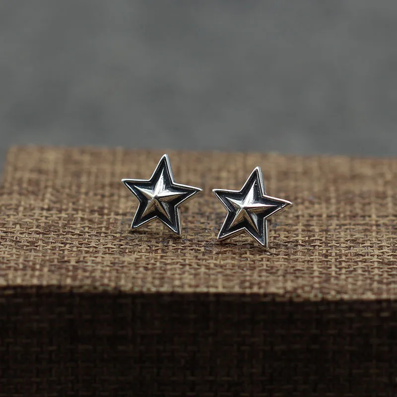 

925 Pure Silver Personality Pentagon Earrings Cody Sanderson Navajo European and American Trendsetters Earrings