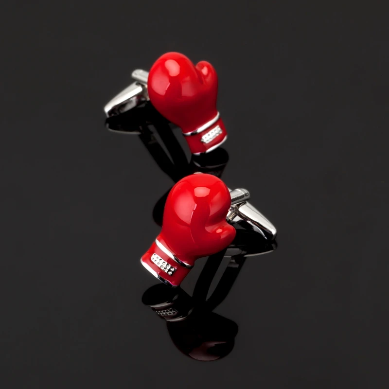 XK528 Men's shirts Cufflinks red boxing gloves Cufflinks senior process 3 double sale free shipping Men's Cuff Links luxury