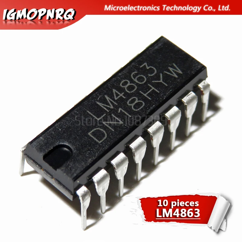 10 шт. аудиоусилитель LM4863D DIP16 LM4863 IC | Электронные компоненты и принадлежности