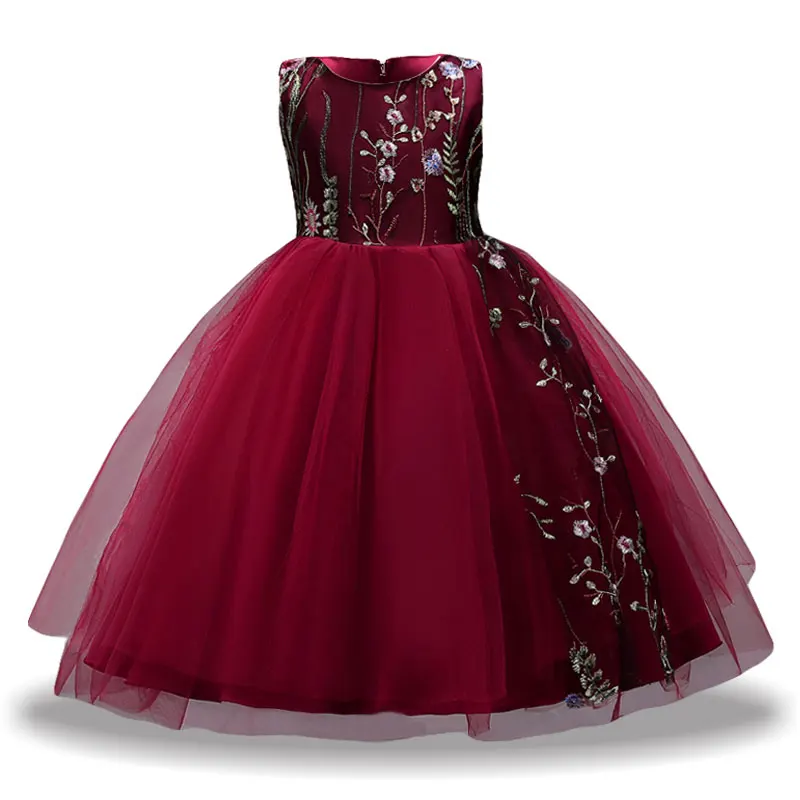

Summer Kids Girls Embroidery Chiffon Tutu Princess Dress For Girls Wedding Party Dresses Children Clothing 10 12 Year
