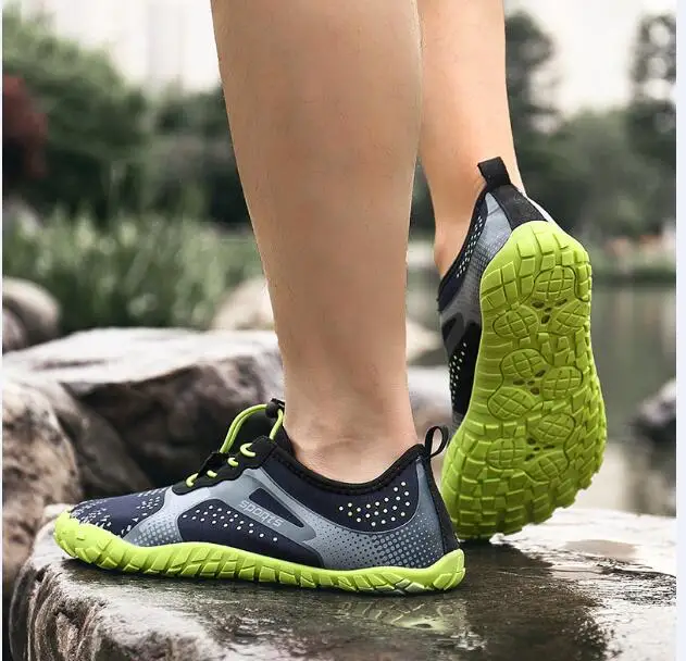 Лидер продаж; Мужская Уличная акваобувь; женская дышащая обувь; быстросохнущие водные кроссовки; обувь для катания на лодках; уличная спортивная обувь для влюбленных - Цвет: Зеленый