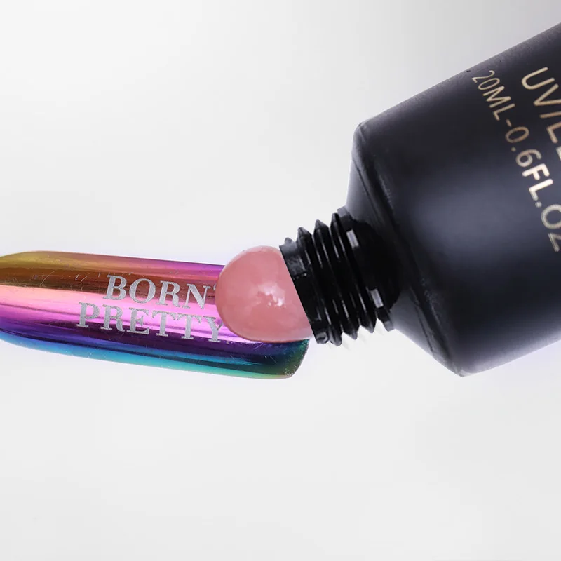 ولد جميلة 20 مللي الأكريليك بولي جيل للأظافر الوردي الأبيض سريعة مسمار إصبع تمديد هلام البولندية مسمار الفن هلام تدريم UV منشئ