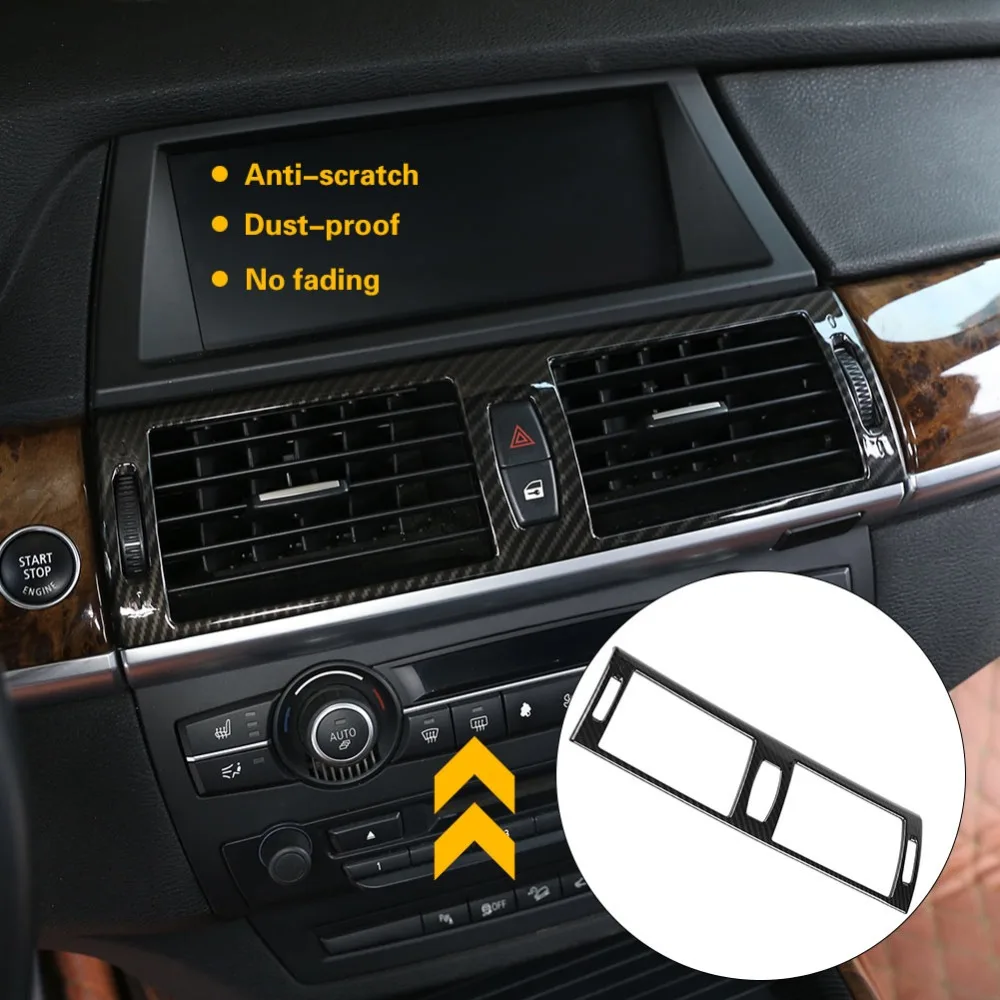 

Car Carbon Fiber Style Centre Console Air Condition Outlet Vent Cover Trim for BMW X5 E70 2008 2009 2010 2011 2012 2013