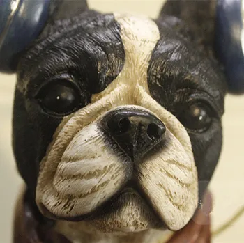 

Personality American European interest Boston Terrier French Bulldog Headset Resin Dog Ornaments Creative Best Gift Lucky dog -B