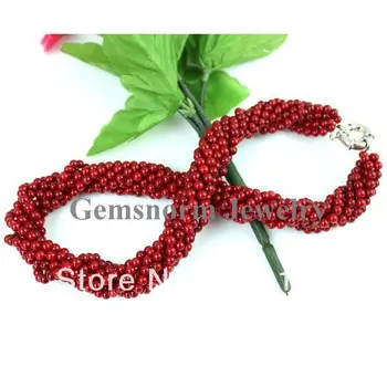 

Free Shipping Charms Red Coral Necklace Lady Jewelry Strands Coral Jewelry New Arrival Wholesale&Retail CNR001