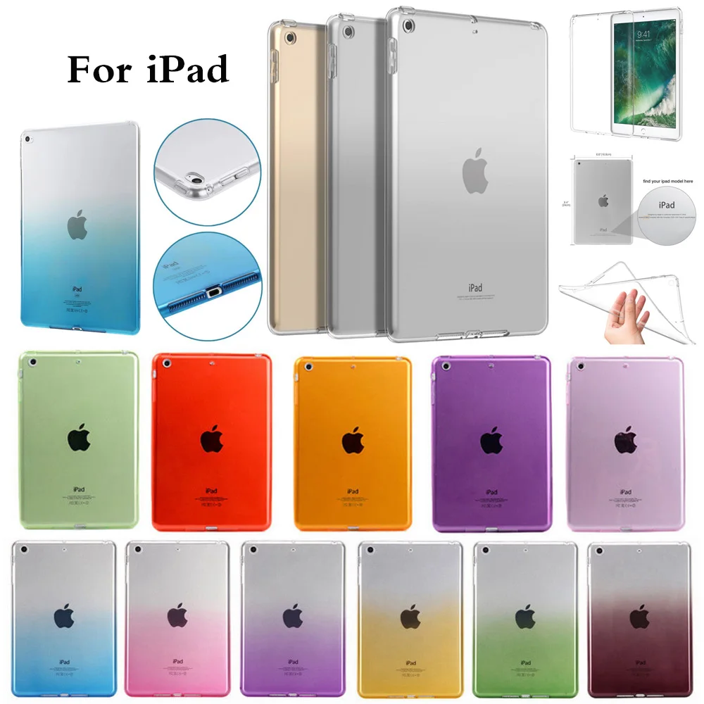 

For iPad 6th 9.7 2018 A1893 A1954 Clear Case Ultra Thin Transparent Soft Silicon TPU Cover Tablet Case For iPad 9.7 2017 A1822