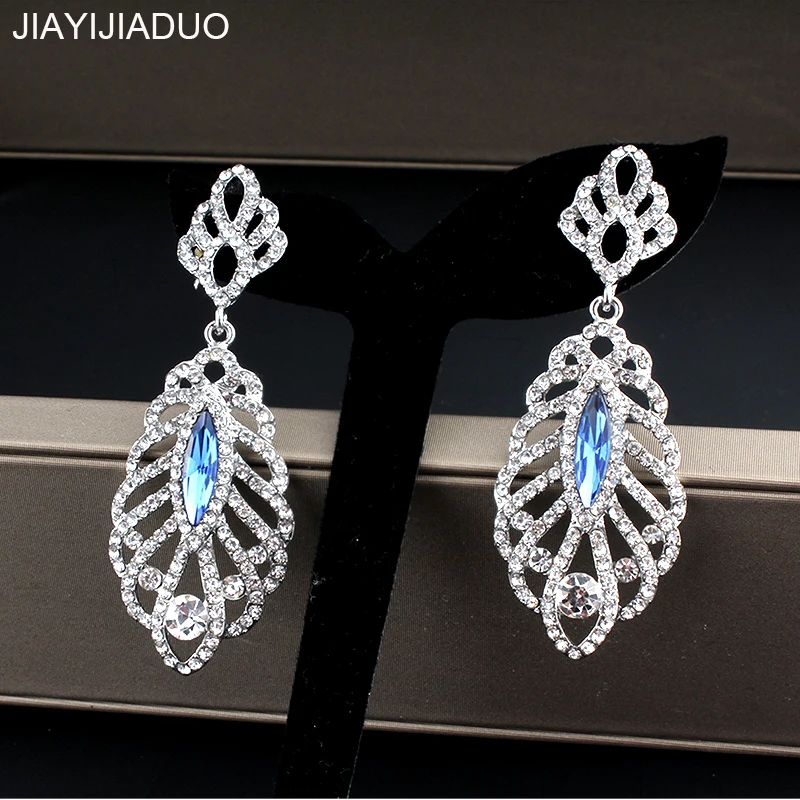 

jiayi jiaduo Crystal Earrings for Women Wedding Jewelry Earrings Engagement Party Dresses Jewelry Gifts Silver Color new hot