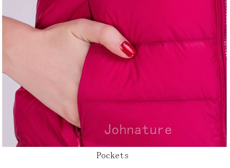 Johnature женский пуховик с капюшоном пальто осень зима размера плюс 12 цветов карманы молния Тонкий теплый пуховик