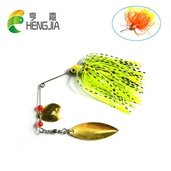 

HENGJIA spinnerbait Fishing Lures Fluff rotating bait blade hard metal lead head pike catfish buzzbaits sequins spoons 14.8g