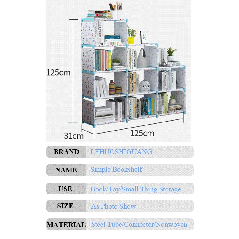 DIY الأزياء رف الكتب سهلة التركيب تخزين الرف الاطفال مزيج خزانة الإبداعية المنزل الأثاث للزينة