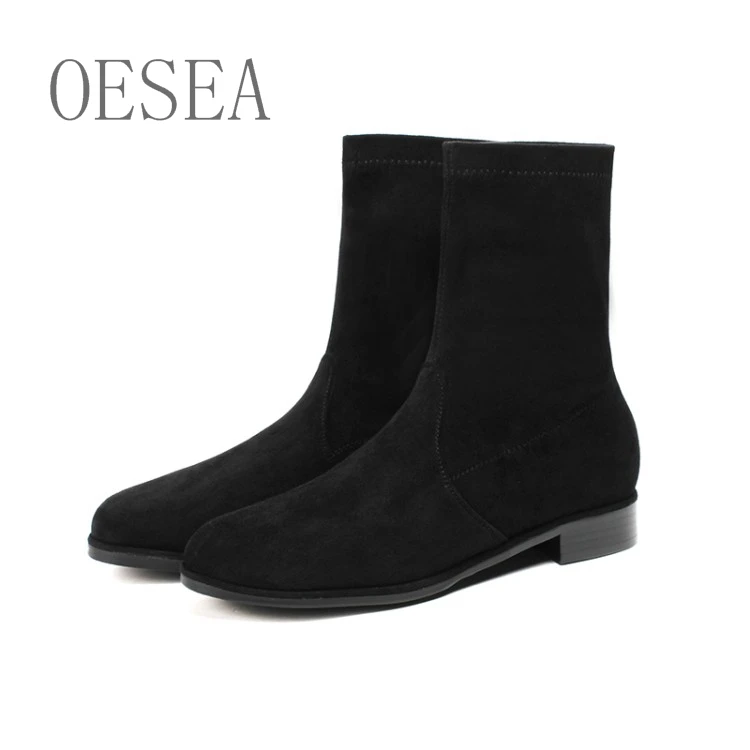 

34-43 black/gray large size fashion boots HOT 2018 fashion simple suede comfortable round toe women's short boots