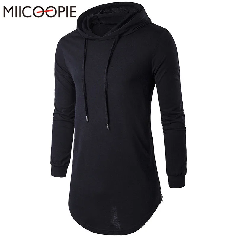 

Men T-shirt Long Sleeve Slim Fit Hooded Cotton Long T Shirt Men Fashion Brand Solid Men's Pullover Mens Casual Tshirt Streetwear