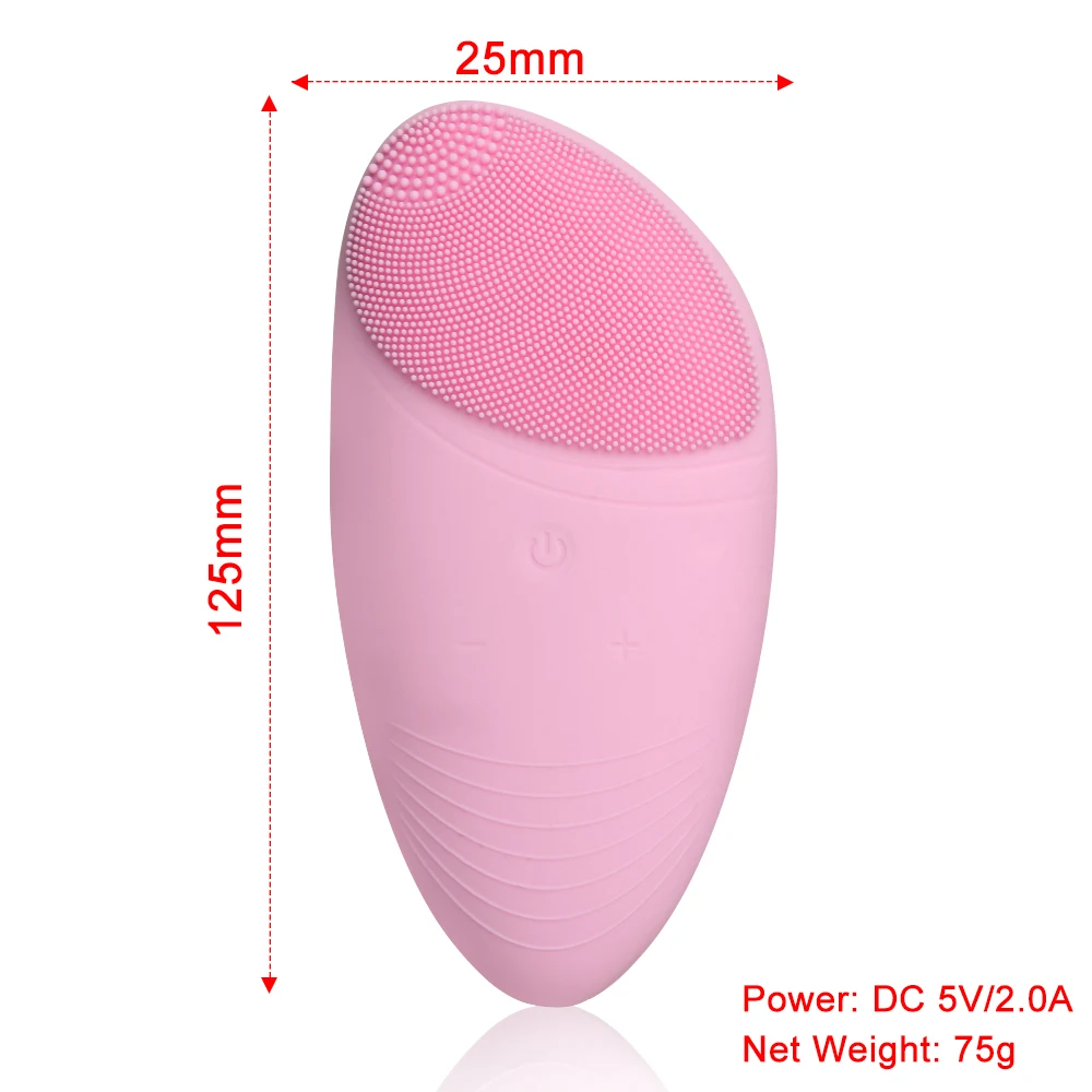 1PC NEW Beauty Skin Care Waterproof Soft Silicone Useful Face Washing Electric Facial Brush Vibrate Cleanser Massage Tools
