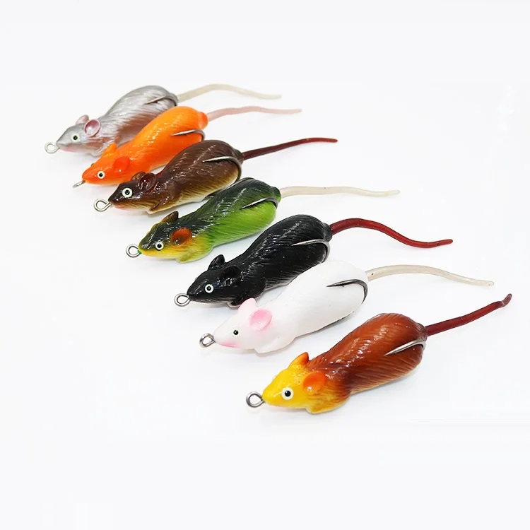1Pcs 3D Eyes Soft Mouse Bait Bells Sound 6.5cm 12g fishing lure Frog Silicon Artificial Set Sea Swim Bait